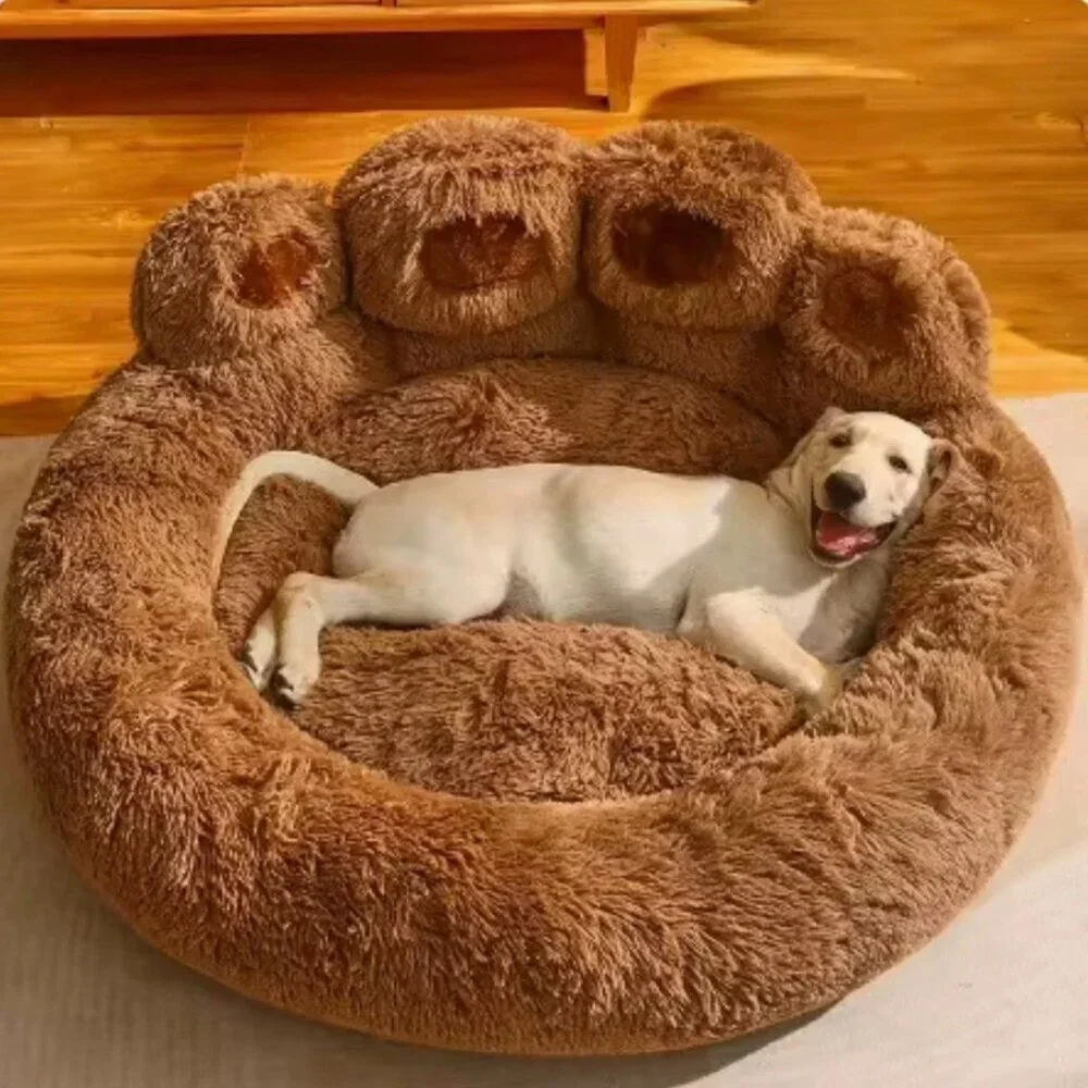 Cozy Gray and Brown Dog Bed Size S